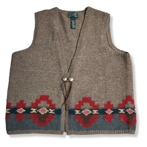 𝅺Vintage Lauren Ralph Lauren Knit Alpaca Wool Aztec Vest